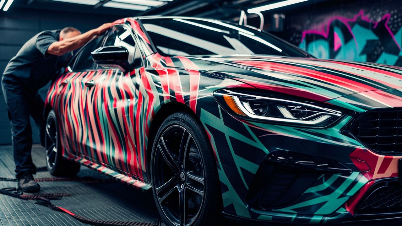 Car wrapping with film